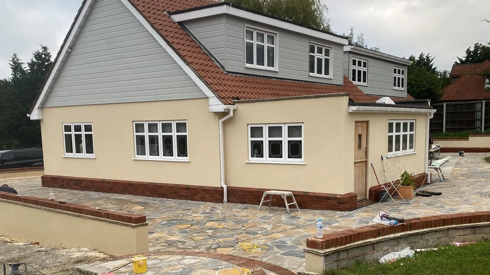Monocouche render renewal, Rise Park, Romford