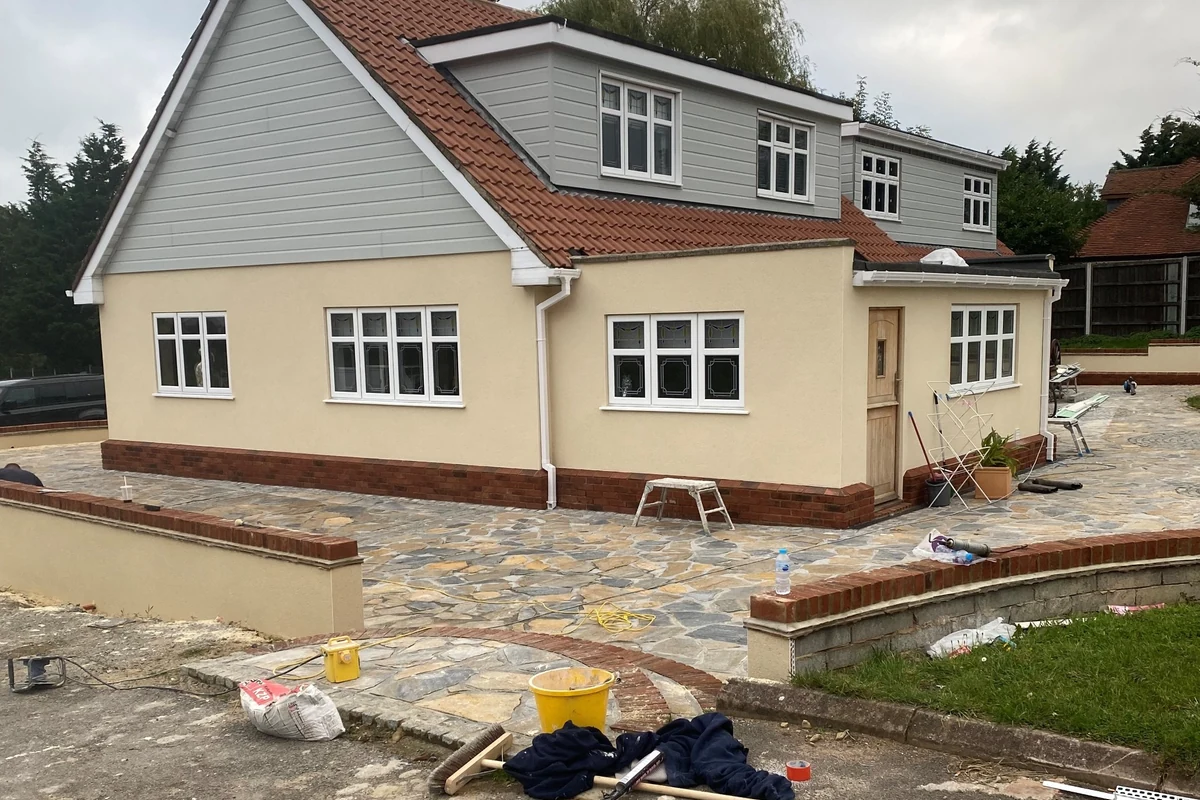 Monocouche render renewal project photography in Rise Park, Romford