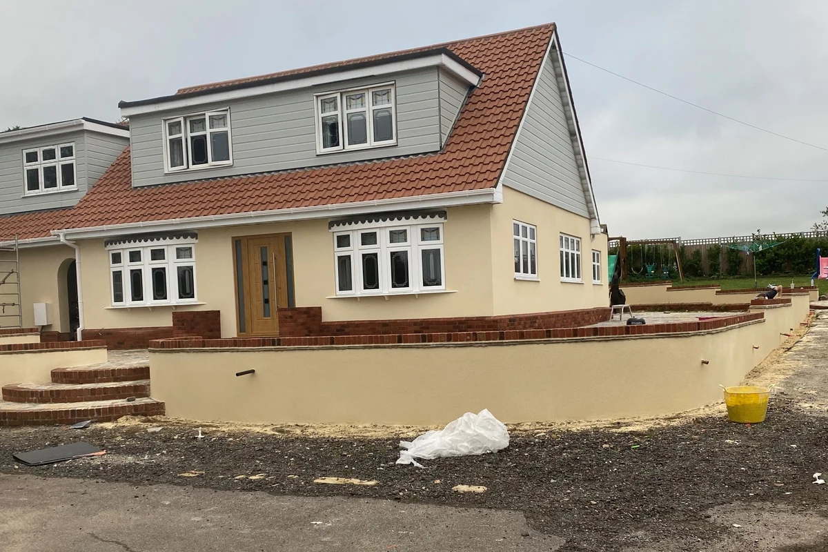 Monocouche render renewal project photography in Rise Park, Romford