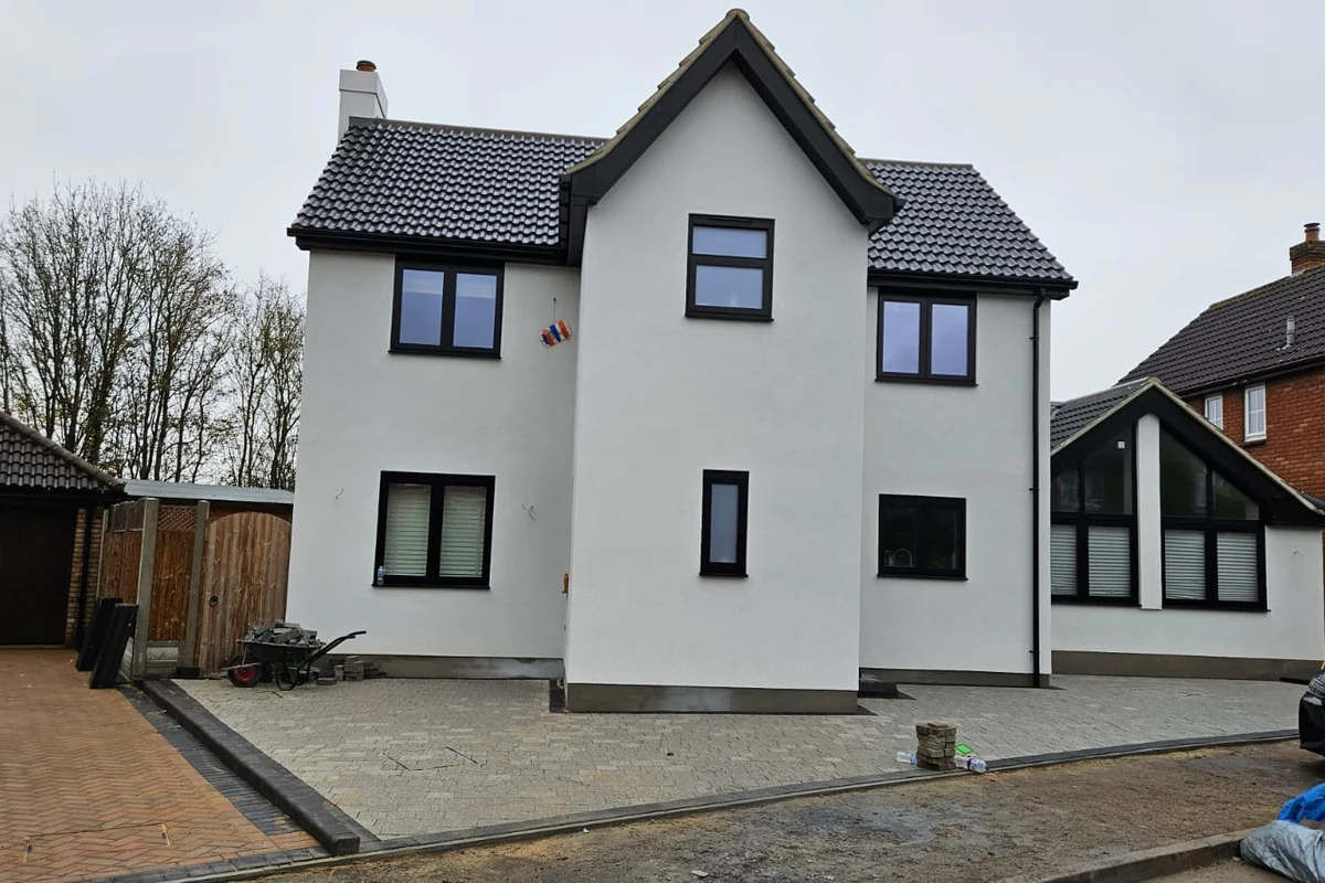 High-performance silicone render project photography in Langdon Hills, Essex