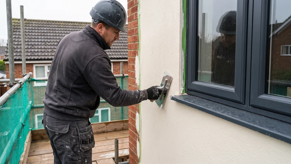 Silicone rendering on a UK home